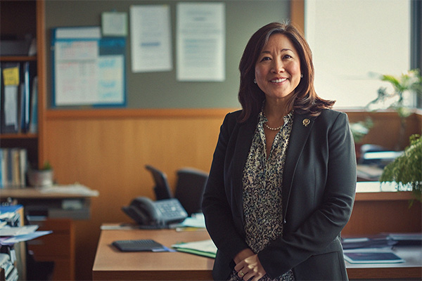 Head of School in front of desk Head of School in front of desk